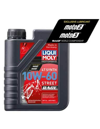 1L bottle engine oil Liqui Moly 100% synthetic 4T Synth 10 W-60 Race