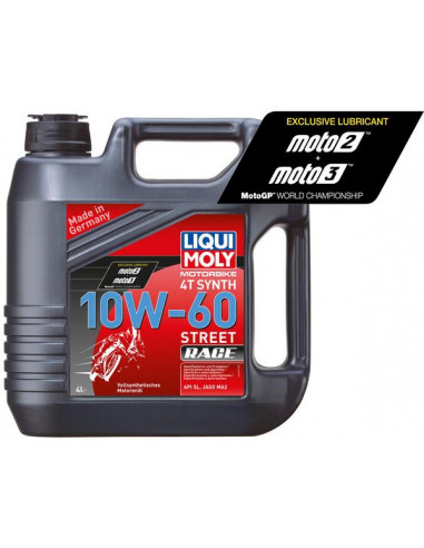 4L bottle engine oil Liqui Moly 100% synthetic 4T Synth 10W-60 Race