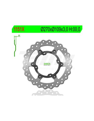 Disc de fre NG ondulado1151X Ø270 x Ø109 x 3