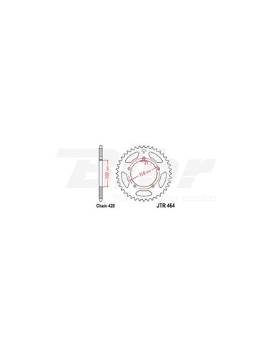 Couronne en acier JT 464 avec 44 dents