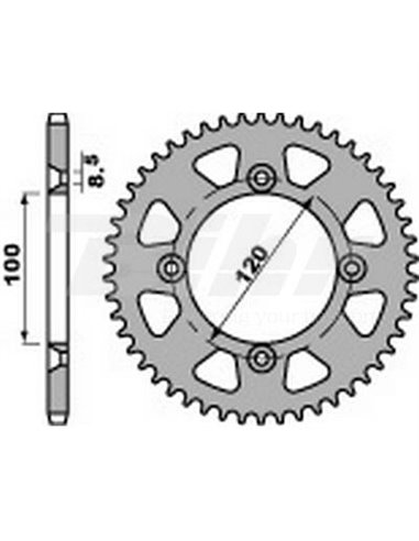 Corona PBR acer 52 dents pas 428 Yamaha YZ85 roda gran