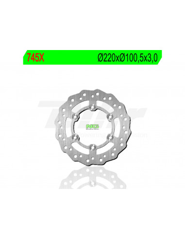 Disco de freio de ondas NG 745X Ø220 x Ø100,5 x 3