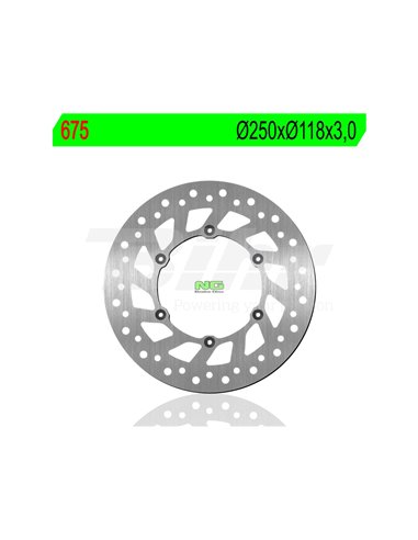 Brake disc NG 675 Ø250 x Ø118 x 3 Position: Front