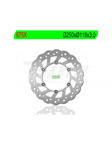 NG wave brake disc 675X Ø250 x Ø118 x 3 Position: Front