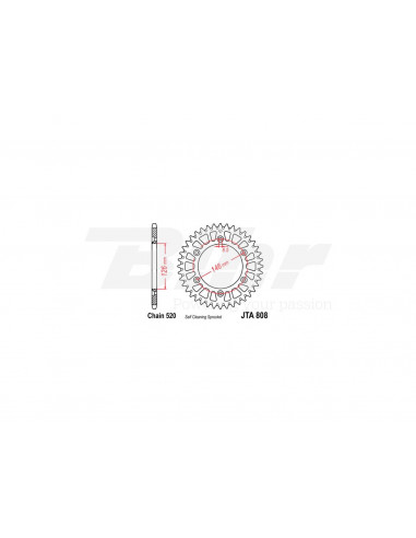 Corona JT 808 de aluminio con 51 dientes