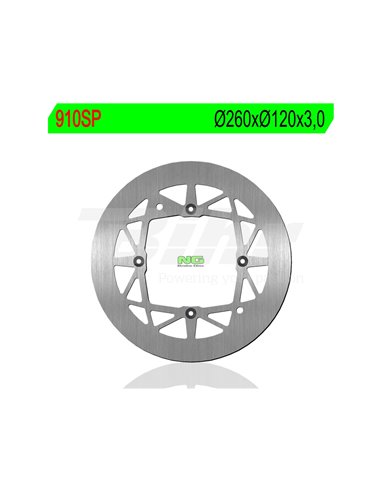 Disc de fre NG 910SP sense ventilació Ø260 x Ø120 x 3