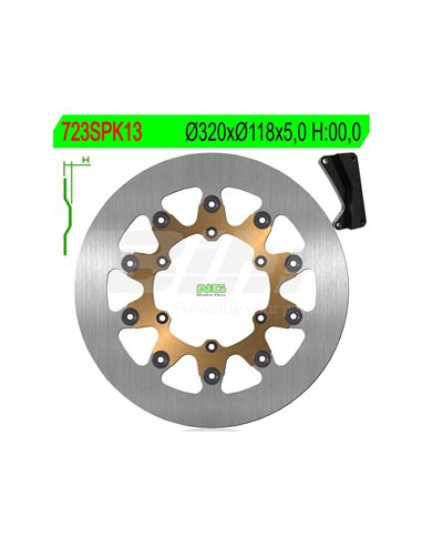 Brake disc NG 723SPK13 Ø320 x Ø118 x 5