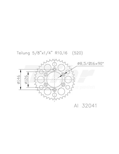 Couronne aluminium ESJOT 51-32041-49 dents