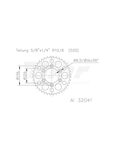 Couronne ESJOT Aluminium noir 51-32041-51BP dents