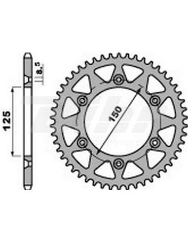 Corona PBR 48 dents alumini pas 520 Suzuki RM-Z250