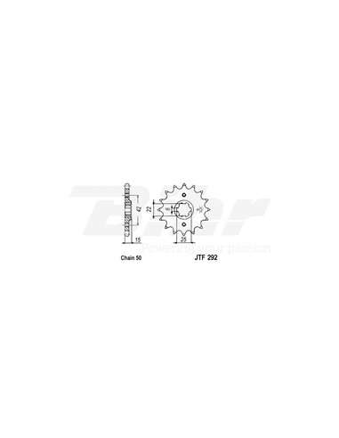 JT 292 steel front drive sprocket with 16 teeth