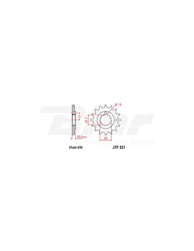 JT 521 steel front drive sprocket with 15 teeth