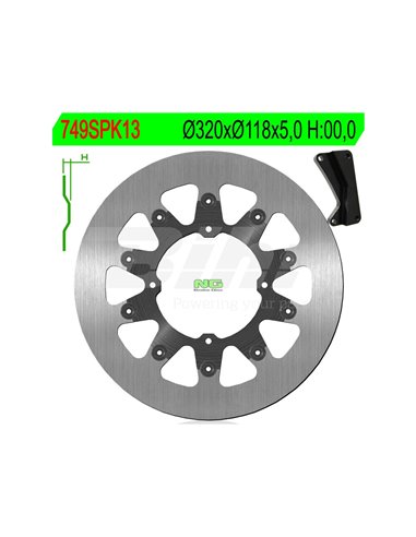 Brake disc NG 749SPK13 Ø320 x Ø118 x 5