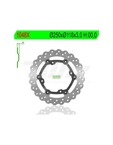 Disco de freio flutuante ondulado NG 1048X Ø250 x Ø118 x 3