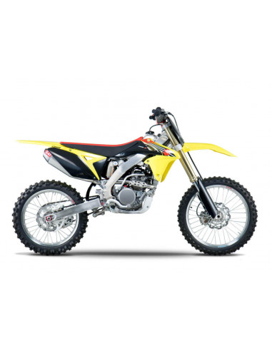 Linea completa escape Yoshimura RS-4, acero inox, Silencioso aluminio y tapa carbono, Suzuki RM-Z250