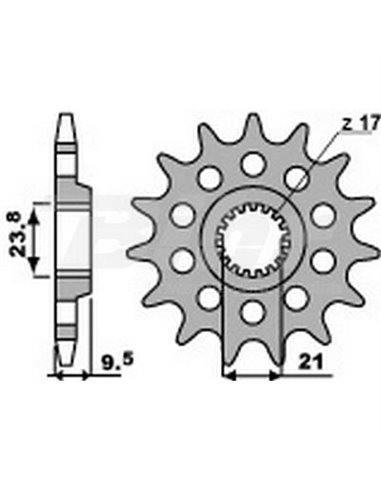 Pignon PBR 13 dents pour pas de chaîne 520 Suzuki RM-Z450