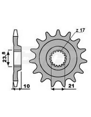 Piñón PBR 14 dientes cadena paso 520 Suzuki RM-Z450 2260.14.18NC