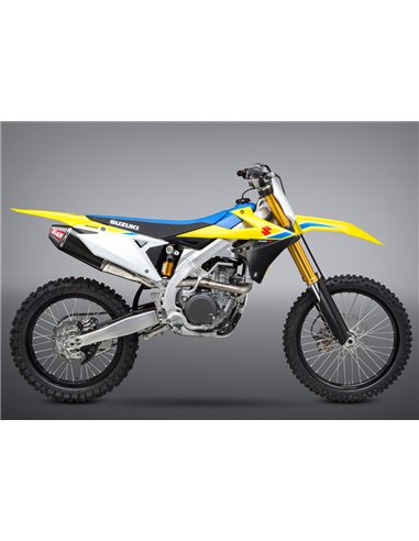 Linea completa escape Yoshimura Signature RS-4, titanio, Silencioso fibra carbono, Suzuki RM-Z450