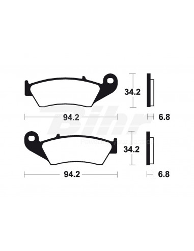 Position des plaquettes de frein frittées Tecnium MF194: avant