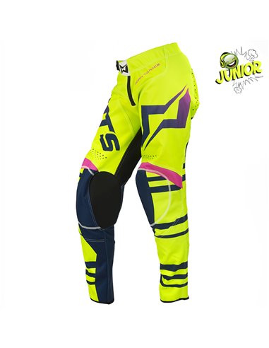 Pantalones de motocross infantil Mots X-JUNIOR Amarillo fluor Talla S-6 años MT3620SY
