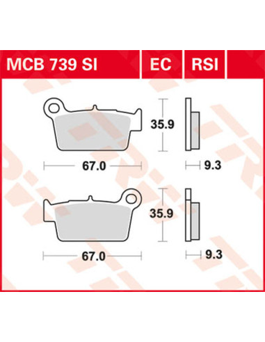 Pastillas de freno cerámicas serie EC TRW MCB739EC