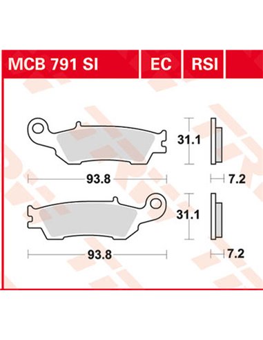 Pastillas de freno sinterizadas offroad Race serie RSI TRW MCB791RSI