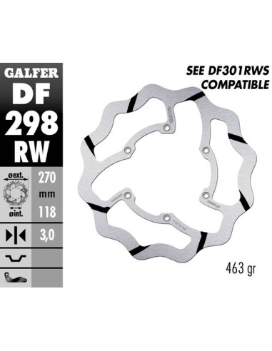 Disco de freno Wave® GALFER DF298RW