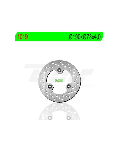 Brake disc NG 1019 Ø190 x Ø78 x 4 Position: Rear