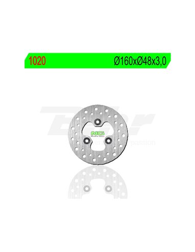 Brake disc NG 1020 Ø160 x Ø48 x 3 Position: Front