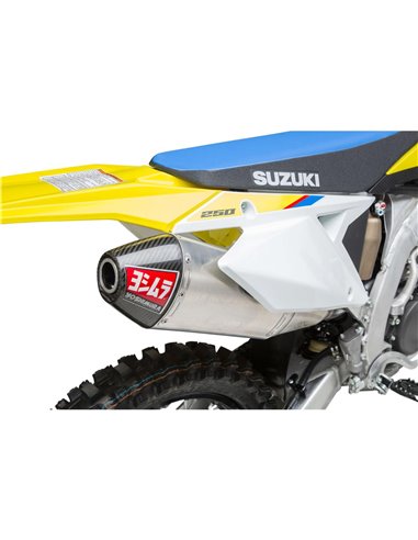 Linea completa escape Yoshimura Signature RS-4, acero inox, Silencioso de aluminio, Suzuki RM-Z250