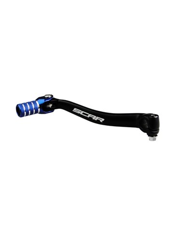 Pédale de changement de vitesse SCAR noir mat Yamaha YZ85 embout bleu