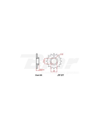 Pinyó JT 577 d'acer amb 15 dents