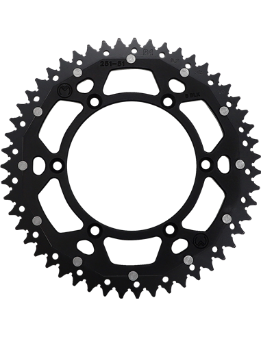 Dual Drive rear sprocket Mse 51 Bk Moose Racing Hp 1210-251-51-10X