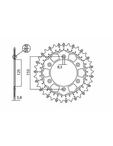 Works Z Steel Rear Sprocket SUNSTAR SPROCKETS 8-3559-46