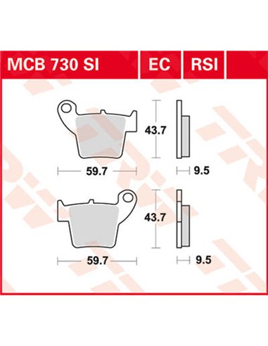 RSI Series Sindered Off-Road Race Brake Pads TRW MCB730RSI