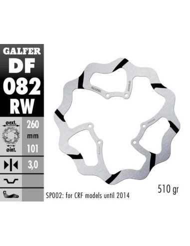 Wave® Brake Rotor GALFER DF082RW