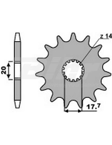 PBR roda dentada 20 dentes passo padrão de aço 428 tipo 577