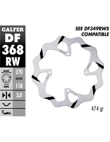 Wave® Brake Rotor GALFER DF368RW