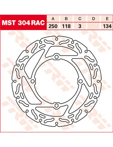 Contoured Fixed Brake Rotor TRW MST304RAC