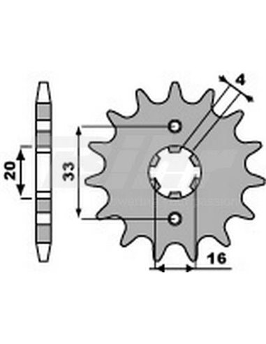 Pignon PBR 13 dents pour pas de chaîne 520 Yamaha YZ125