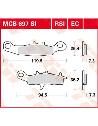 Pastillas de freno sinterizadas offroad serie SI TRW MCB697SI